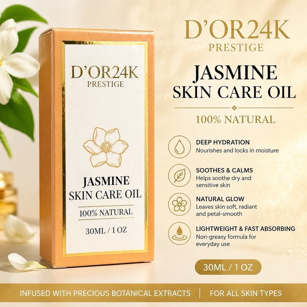 D'OR24K Prestige Jasmine Skin Care‎ Oil 1oz 30ml Botanical Facial Oil NEW